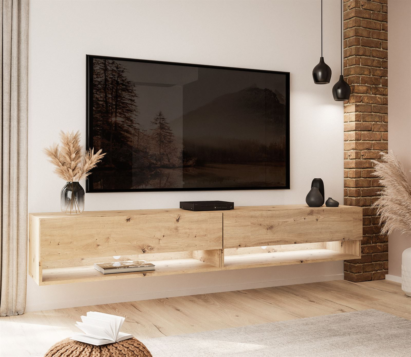 Szafka wisząca RTV CALANTE LOFT 180 cm