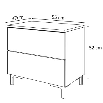 Szafka nocna LINA KASZMIR 2S na nóżkach LED