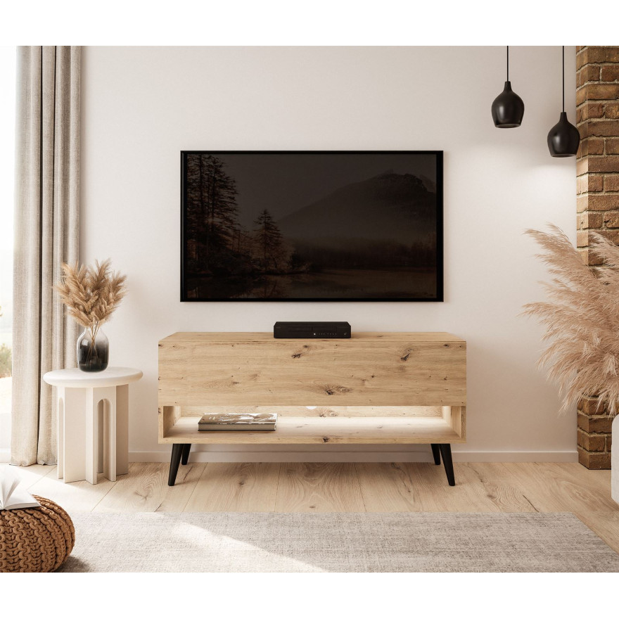 Szafka RTV CALANTE LOFT na nóżkach z oświetleniem LED