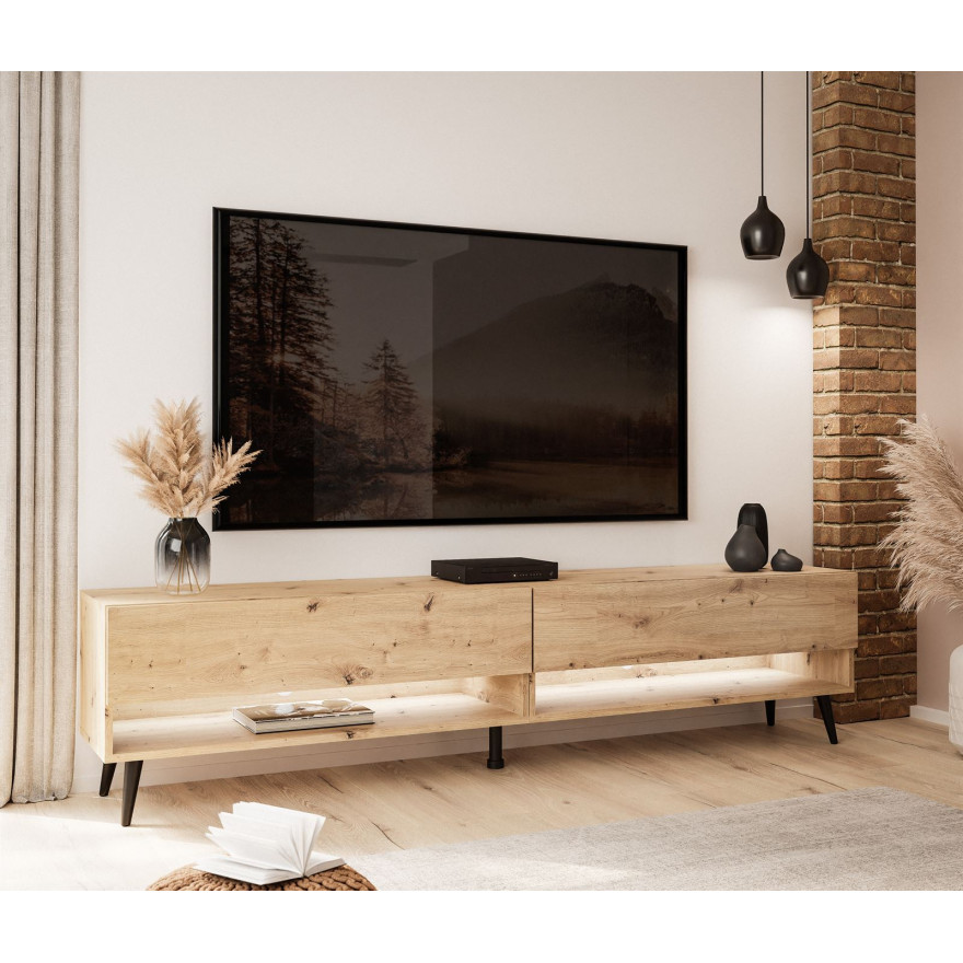 Szafka RTV CALANTE LOFT 180 cm z oświetleniem LED