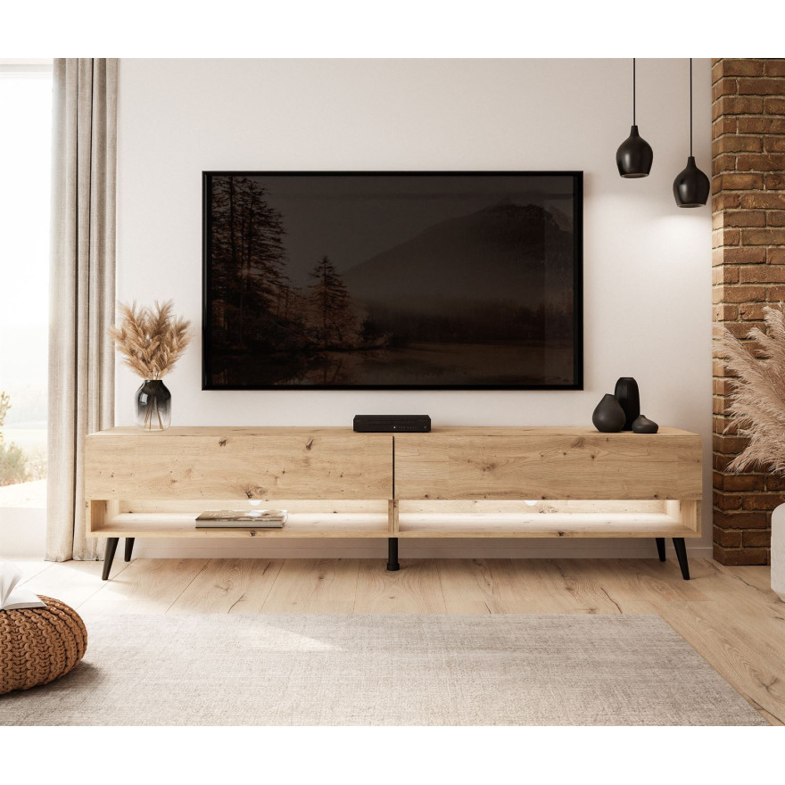 Szafka RTV CALANTE LOFT 180 cm z oświetleniem LED