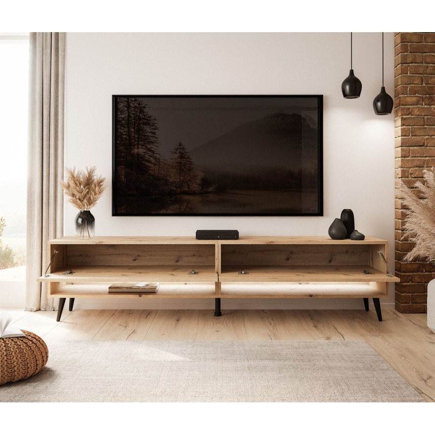 Szafka RTV CALANTE LOFT 180 cm z oświetleniem LED