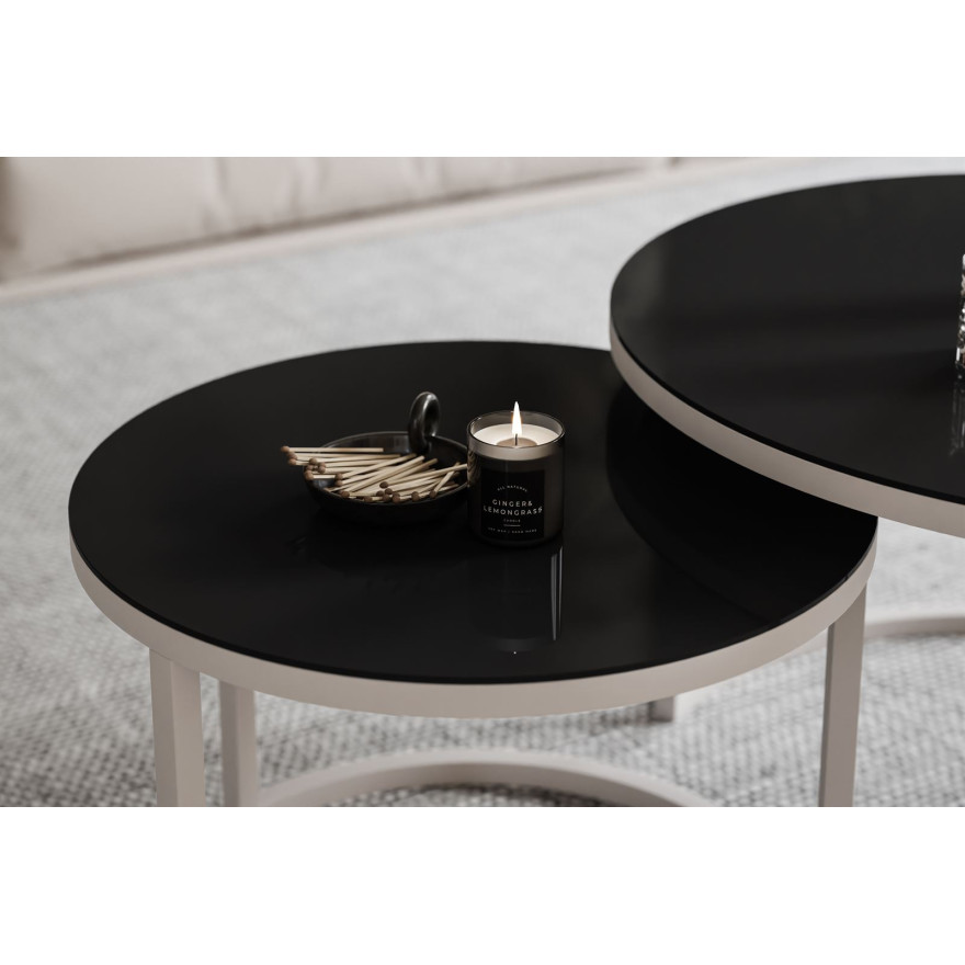 Zestaw Stolików Kawowych CIRI 2w1 GLASS KASZMIR