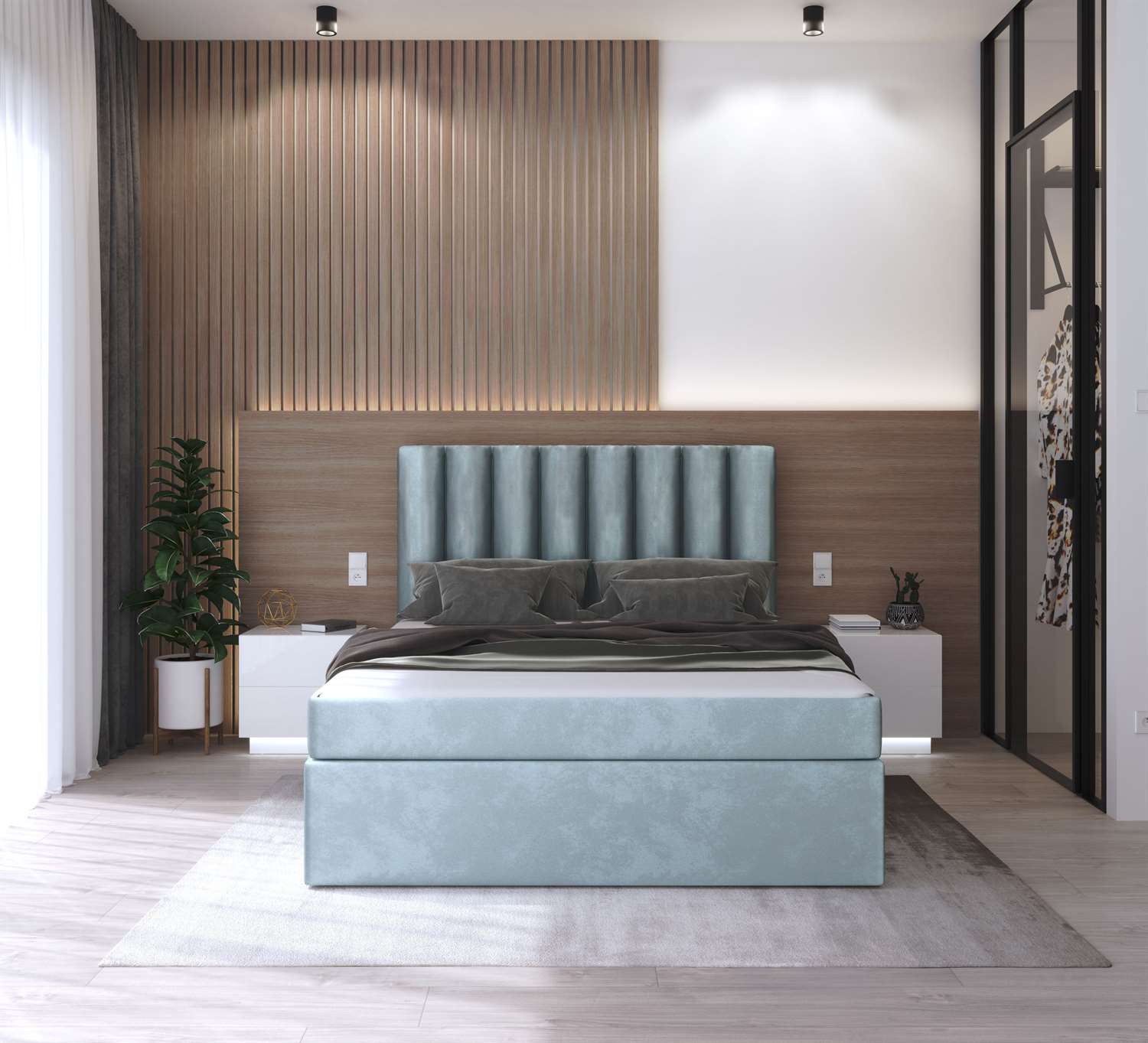 Łóżko kontynentalne ____ z materacem