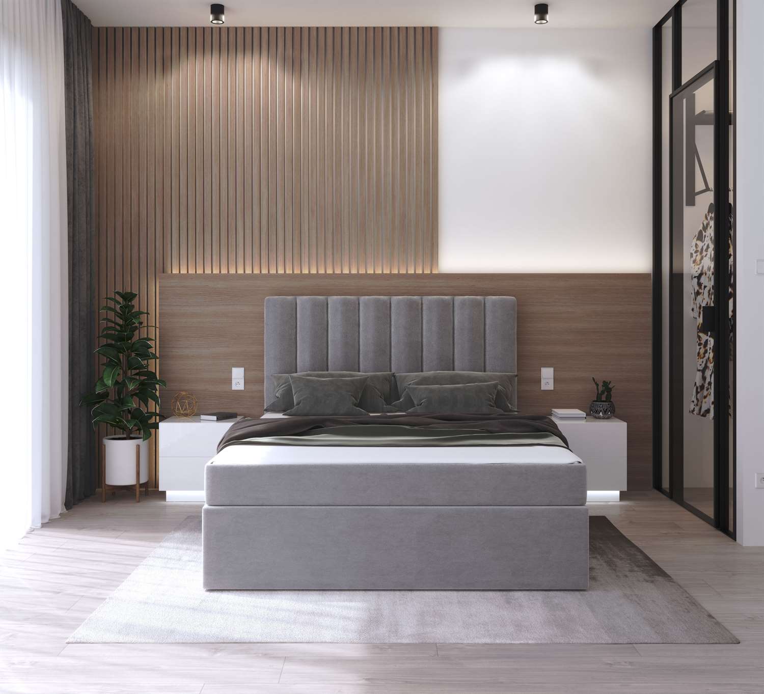 Łóżko kontynentalne ____ z materacem