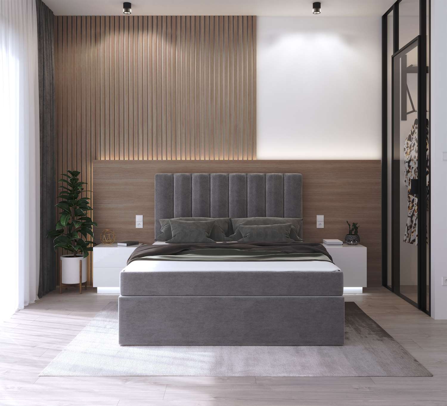 Łóżko kontynentalne ____ z materacem