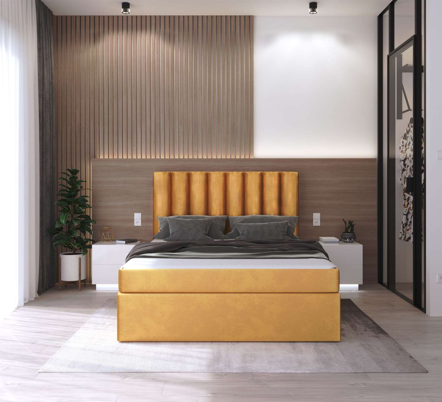 Łóżko kontynentalne ____ z materacem