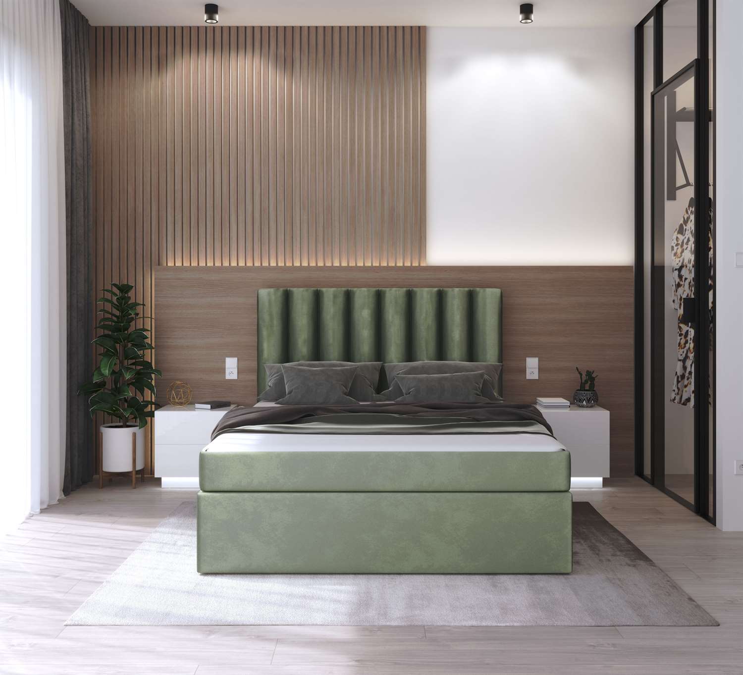 Łóżko kontynentalne ____ z materacem