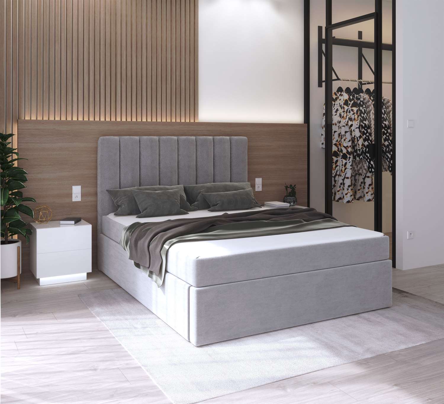 Łóżko kontynentalne ____ z materacem