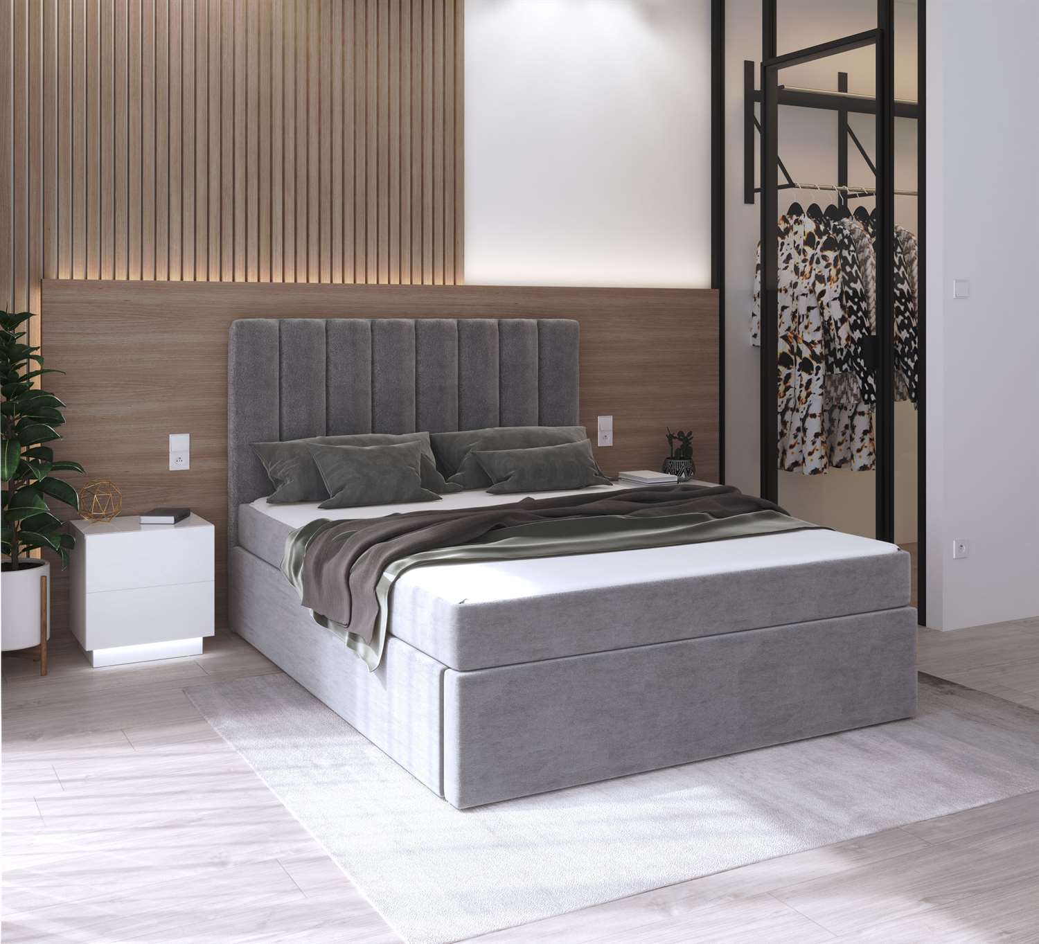 Łóżko kontynentalne ____ z materacem