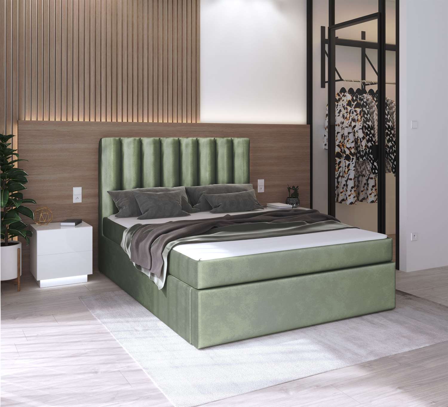 Łóżko kontynentalne ____ z materacem