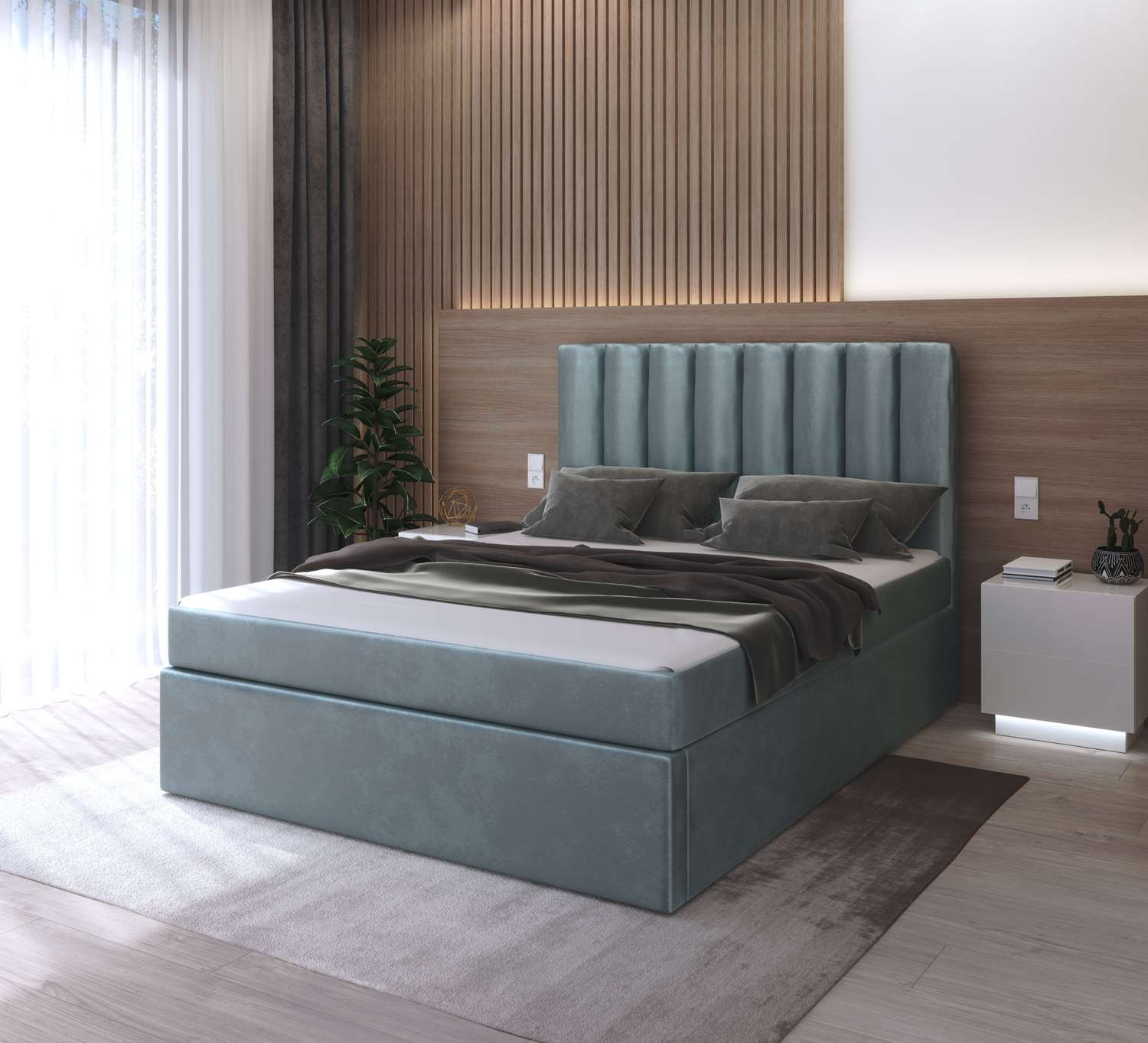 Łóżko kontynentalne ____ z materacem