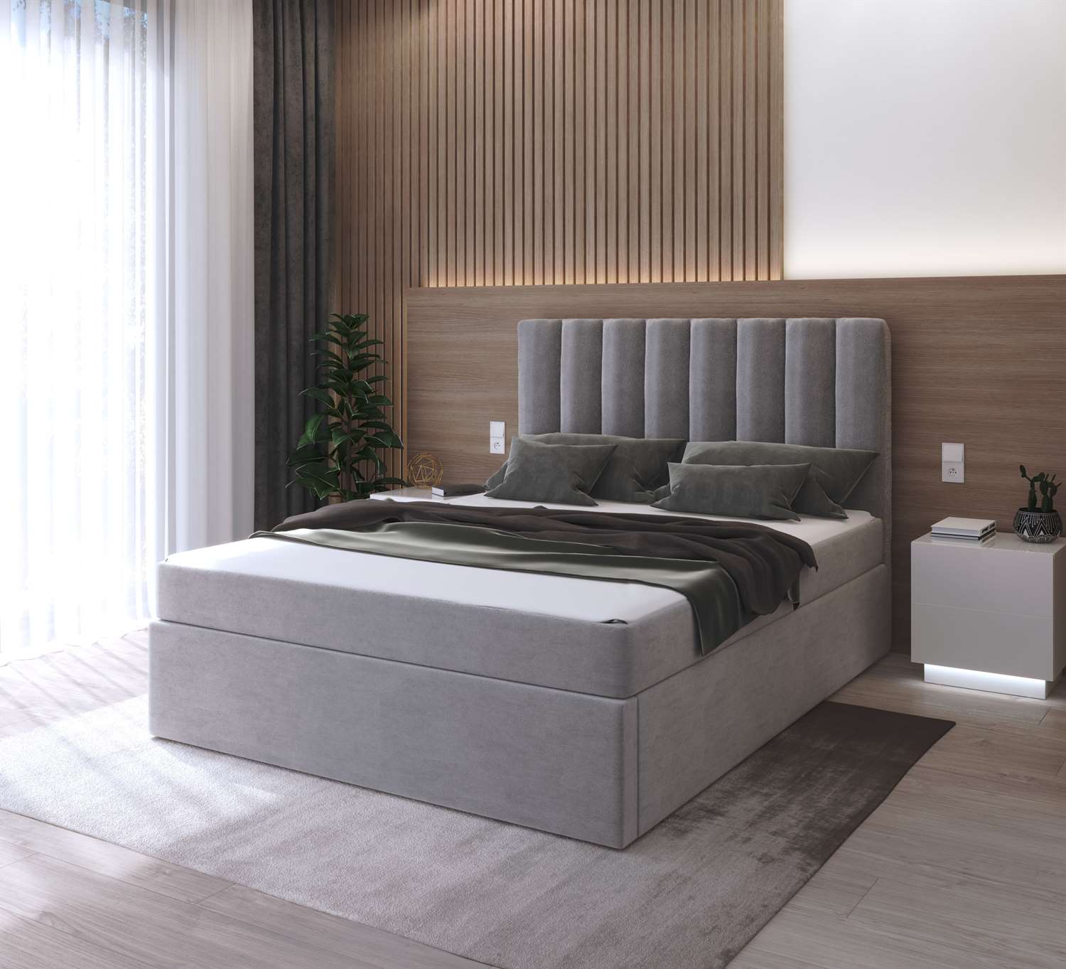 Łóżko kontynentalne ____ z materacem