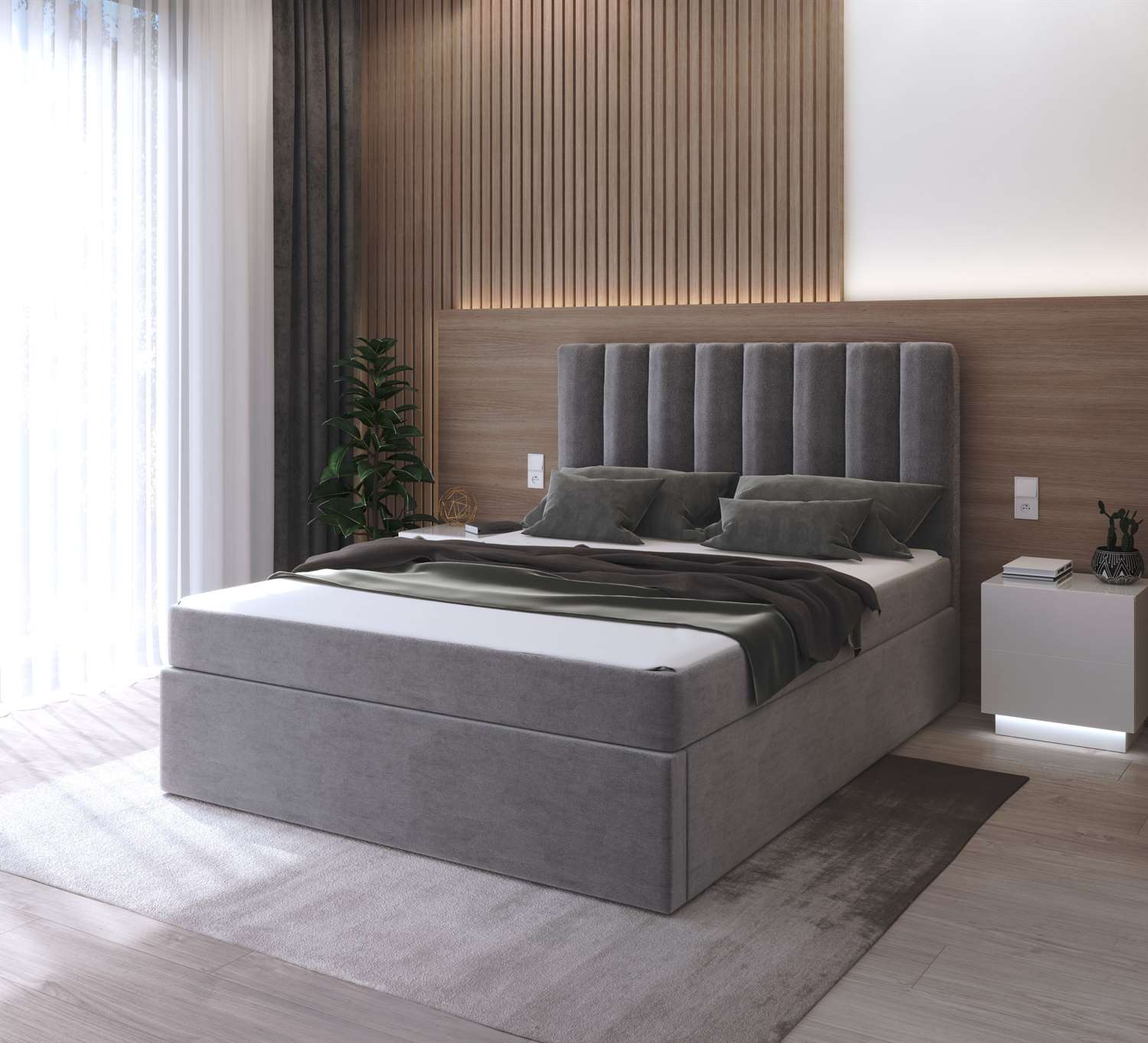 Łóżko kontynentalne ____ z materacem