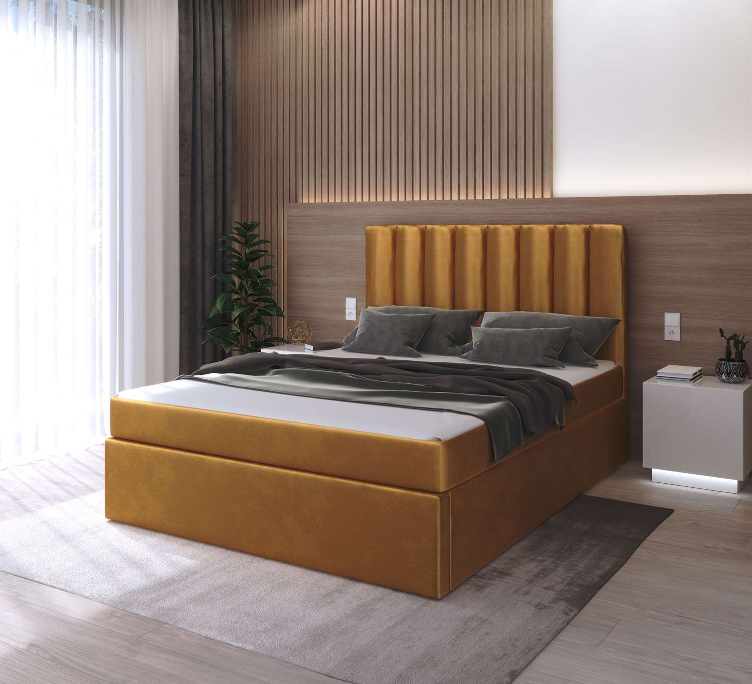 Łóżko kontynentalne ____ z materacem