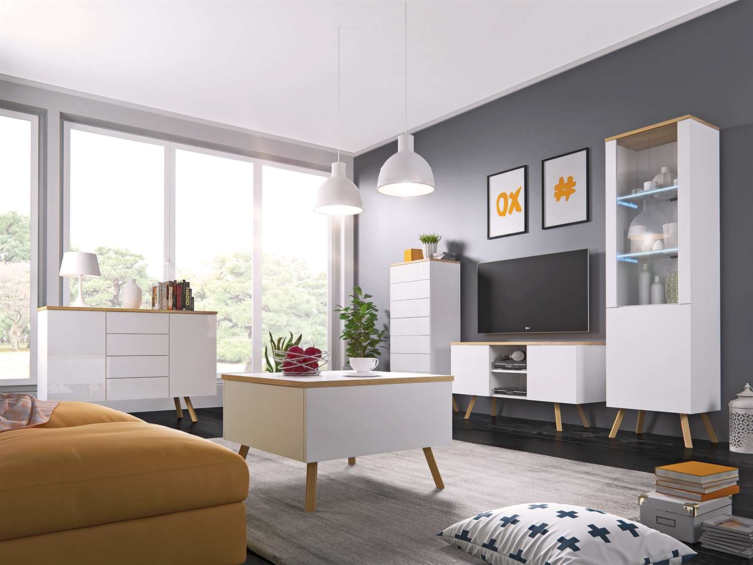 Szafka pod telewizor LIME wysoki połysk