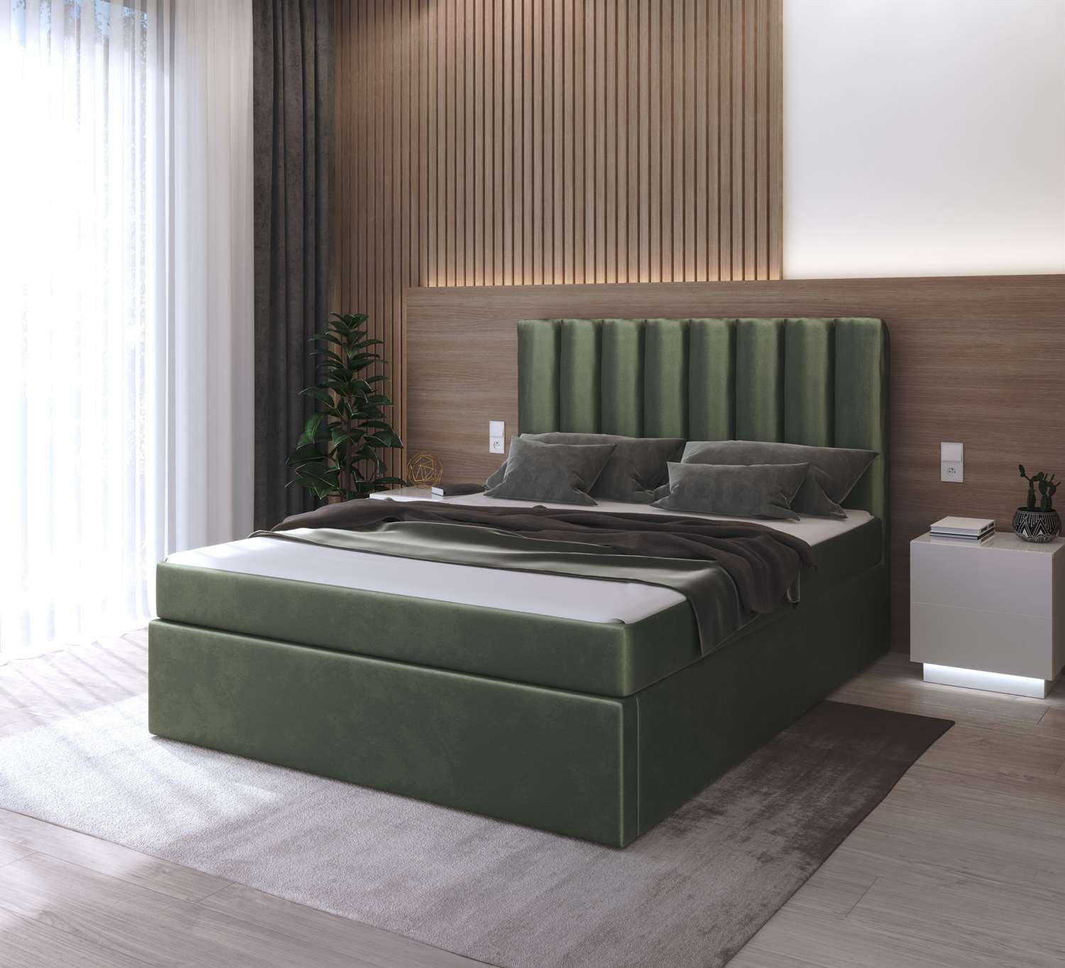 Łóżko kontynentalne ____ z materacem