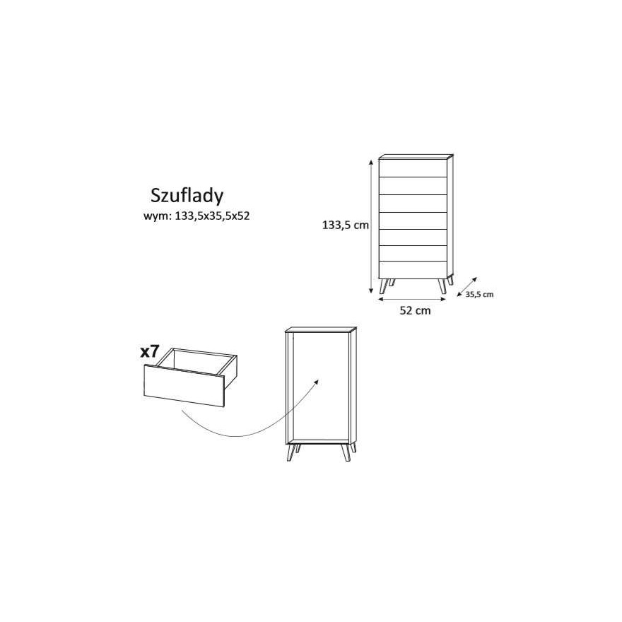 Komoda LIME 50 wysoki połysk