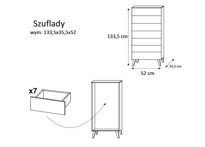 Komoda LIME 50 wysoki połysk