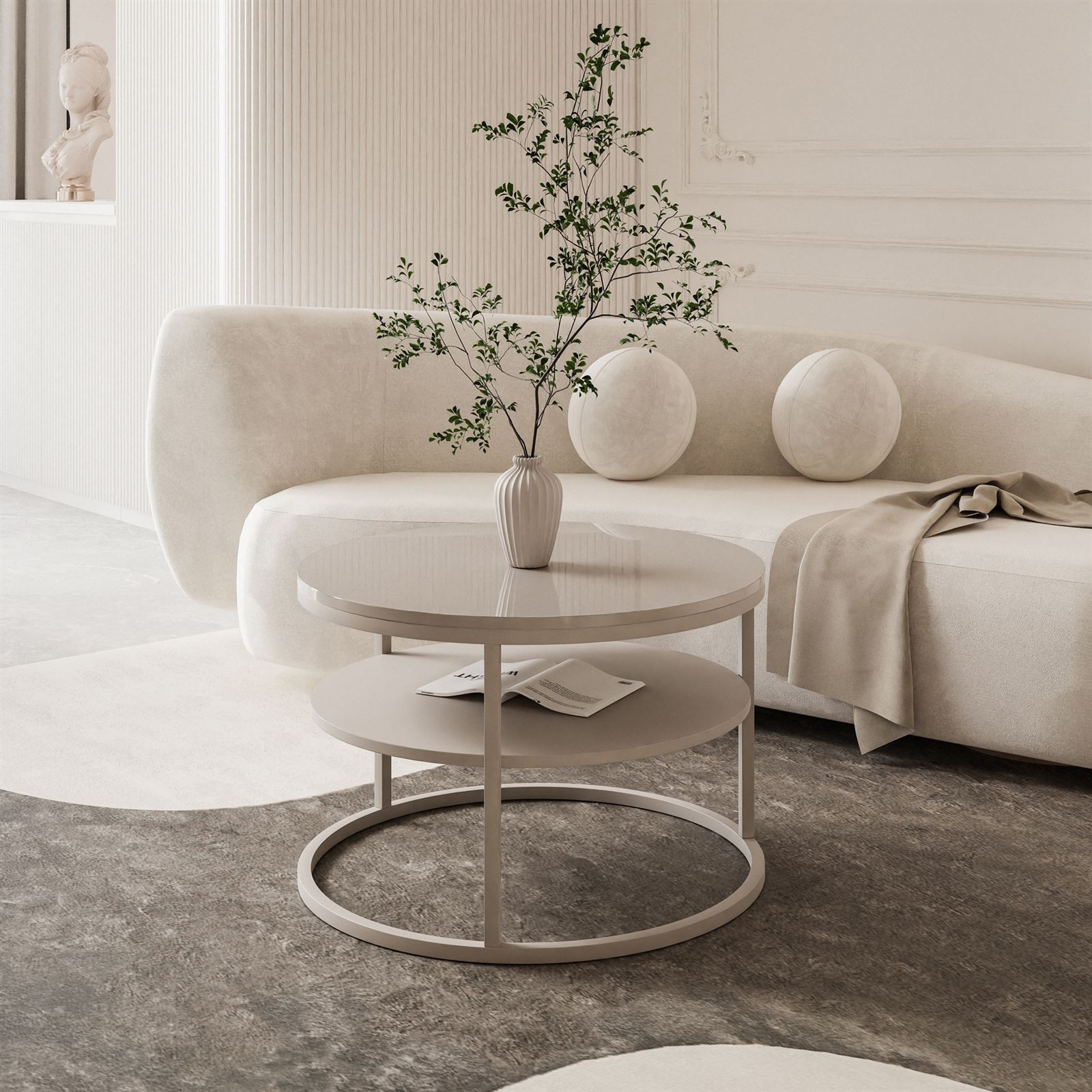 Stolik Kawowy CIRI SLIM KASZMIR wysoki połysk z półką