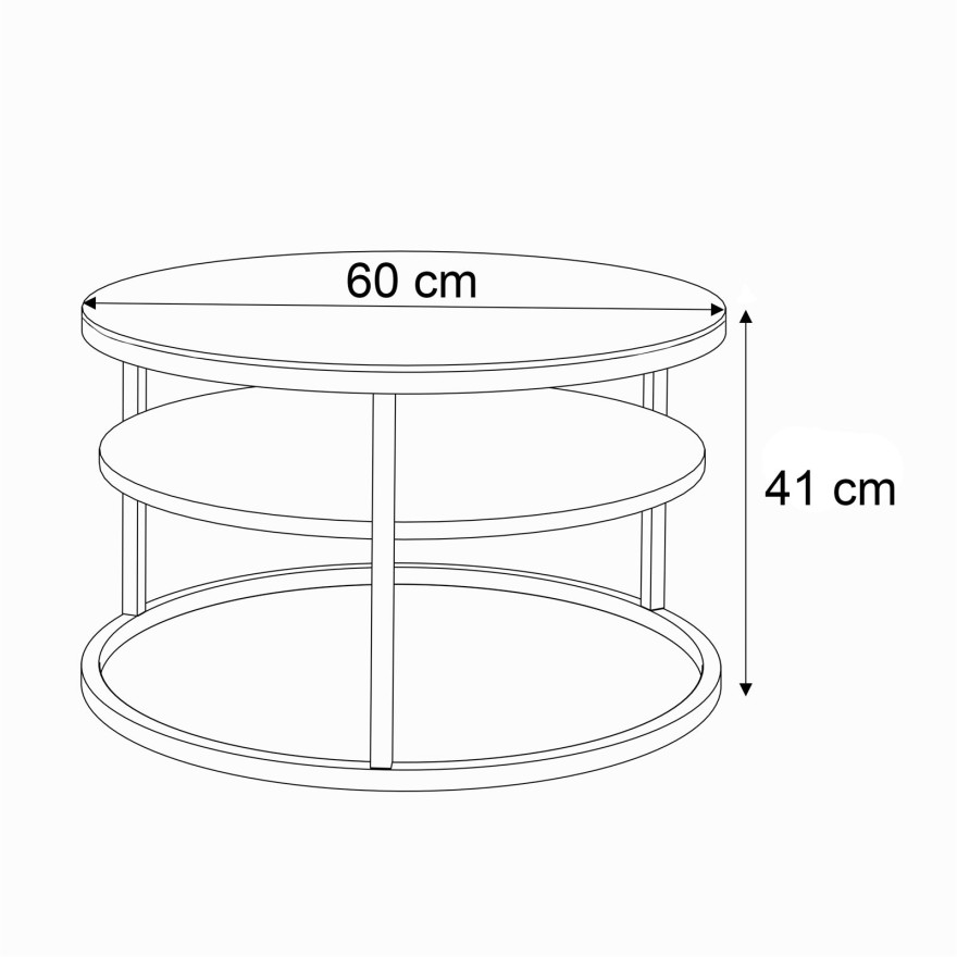 Stolik Kawowy CIRI SLIM GLASS KASZMIR z półką