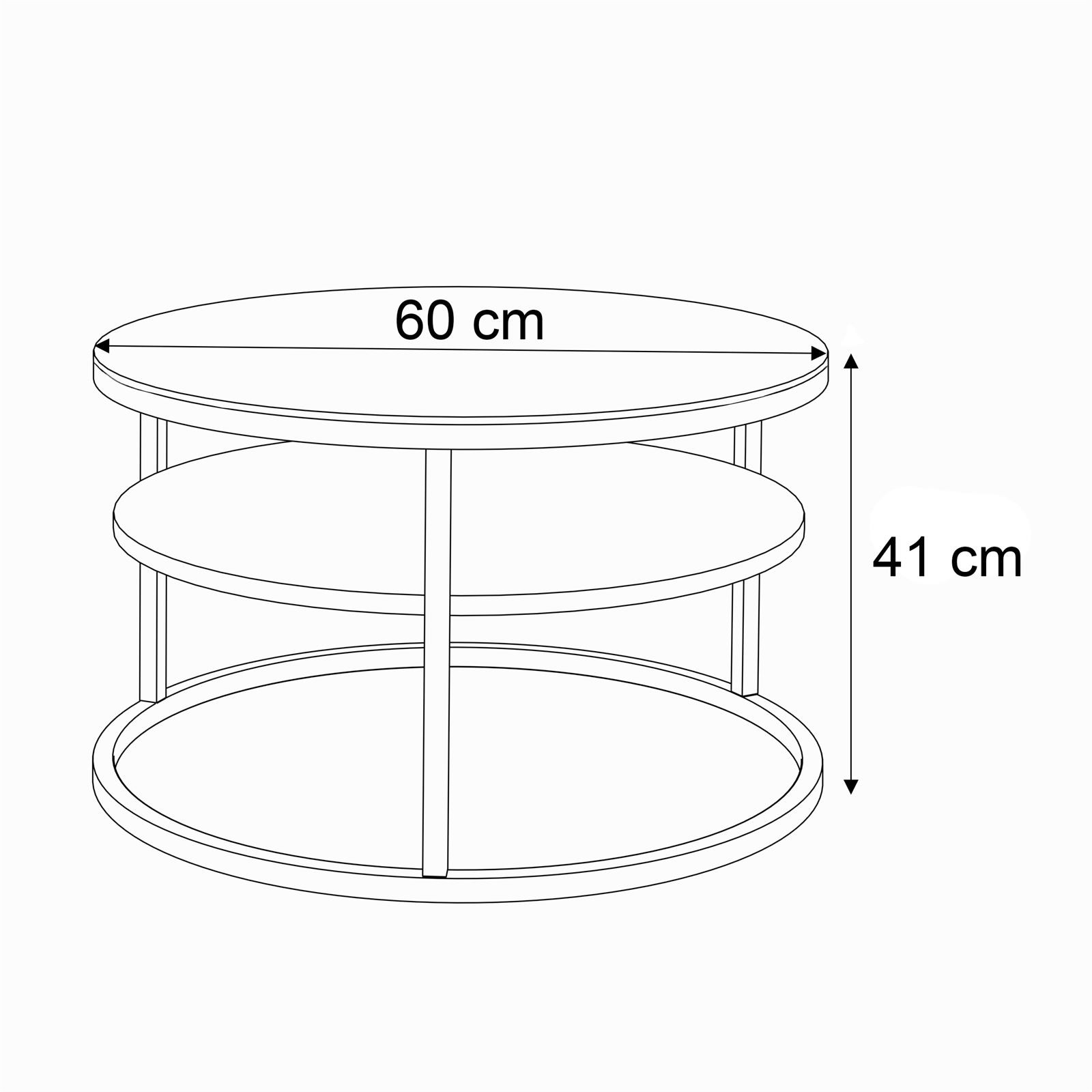 Stolik Kawowy CIRI SLIM GLASS KASZMIR z półką