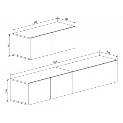 Szafka RTV COLGANTE 200 beton Szafka RTV COLGANTE 200 beton