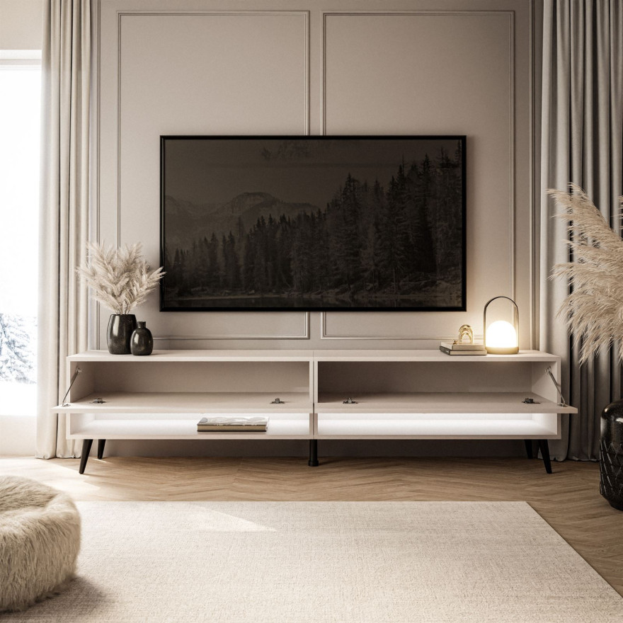 Szafka RTV CALANTE 180 na nóżkach z oświetleniem LED