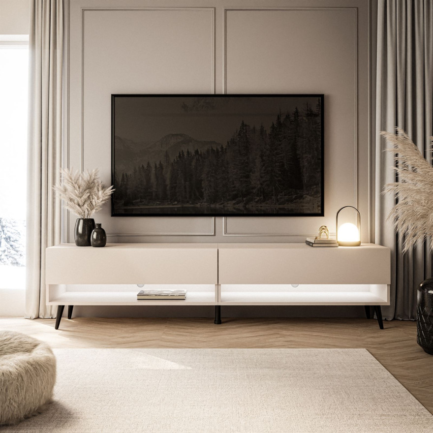 Szafka RTV CALANTE 180 na nóżkach z oświetleniem LED