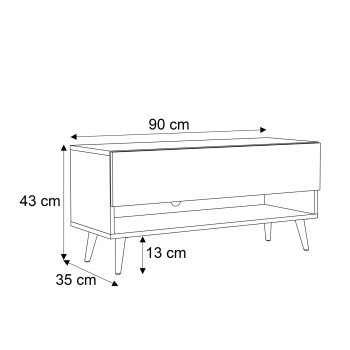 Szafka RTV CALANTE 90 cm na nóżkach z oświetleniem LED