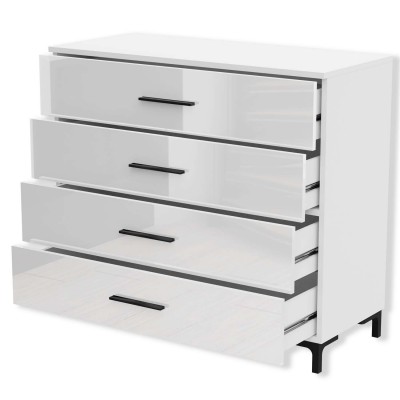 Komoda LINA czarne uchwyty nóżki LED Komoda LINA czarne uchwyty nóżki LED