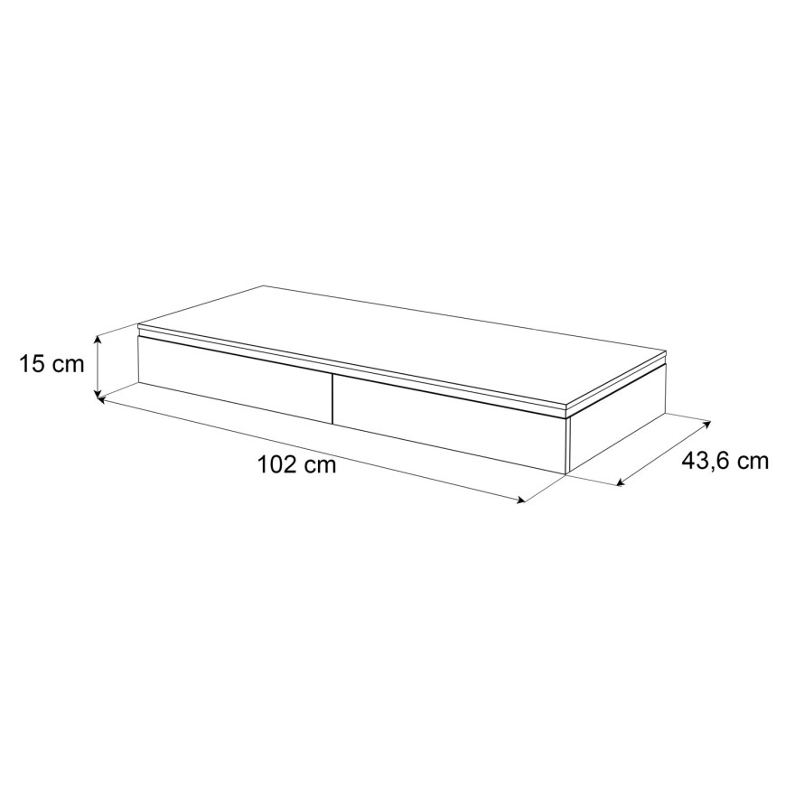 Toaletka kosmetyczna AURORA wisząca biały połysk