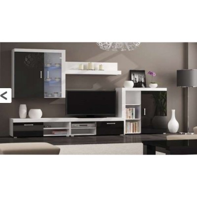 Komplet mebli, meblościanka GAMMA - wysoki połysk + LED GRATIS!