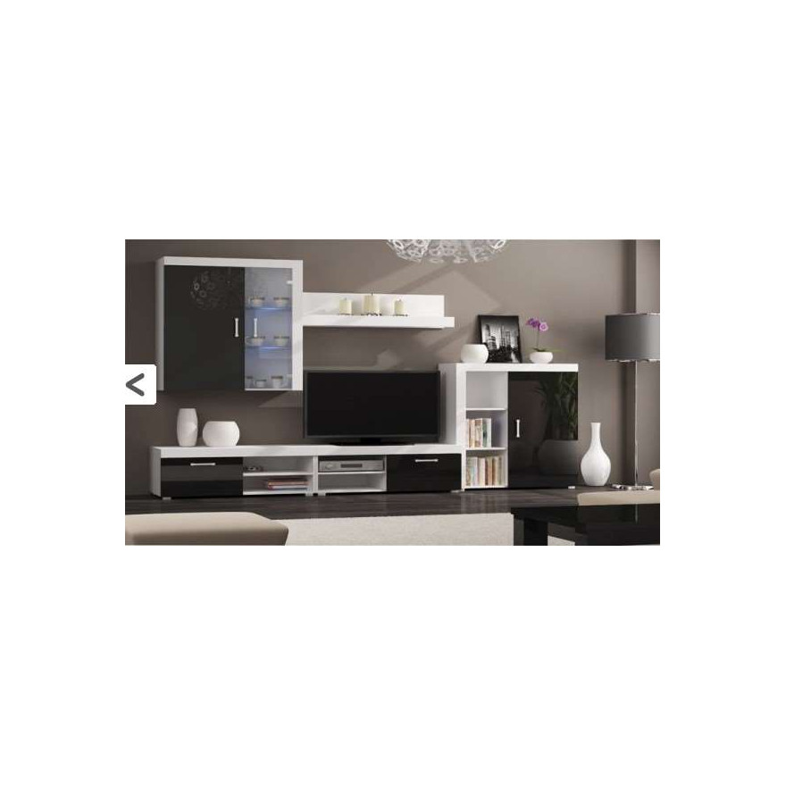 Komplet mebli, meblościanka GAMMA - wysoki połysk + LED GRATIS!