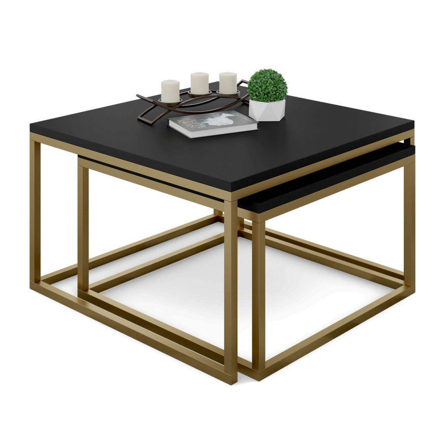 Ława Yoshi 2w1 stolik kawowy złoty mat czarny mat