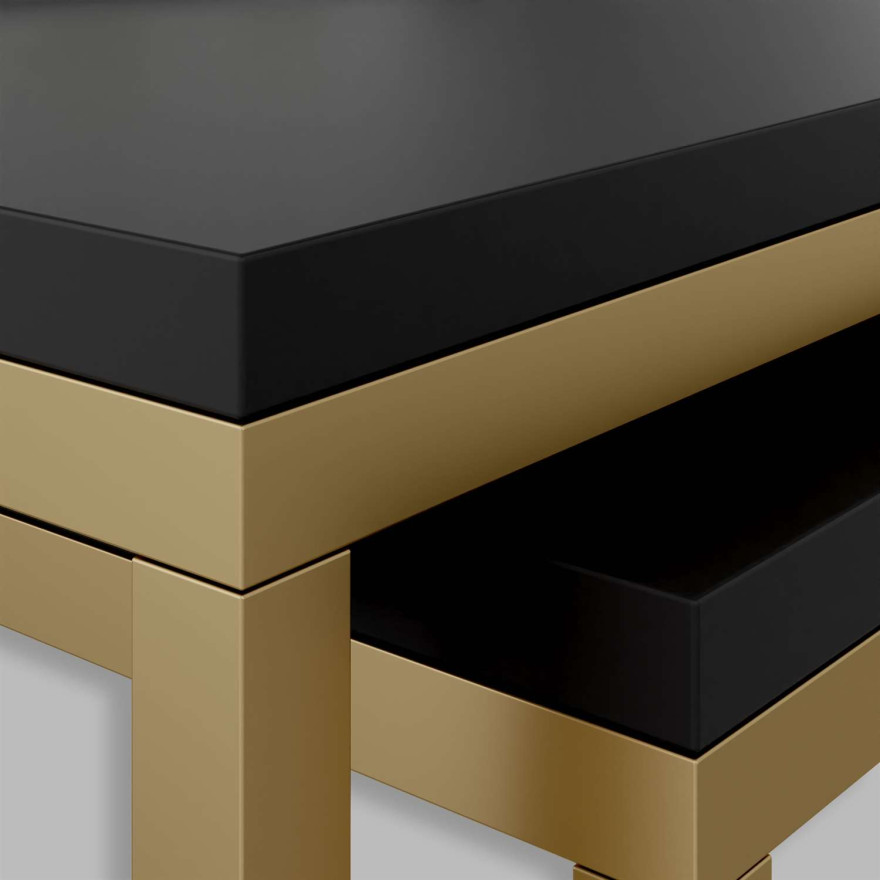 Ława Yoshi 2w1 stolik kawowy złoty mat czarny mat