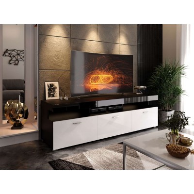 Szafka pod telewizor W9.314 VANCOUVER czarny biały połysk