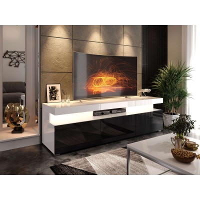 Szafka pod telewizor W9.314 VANCOUVER biały czarny połysk