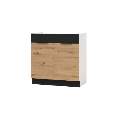 Kuchnia ELINA z blatem dąb artisan czarne wstawkI