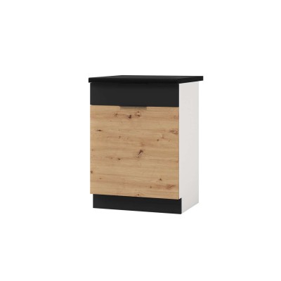 Kuchnia ELINA z blatem dąb artisan czarne wstawkI