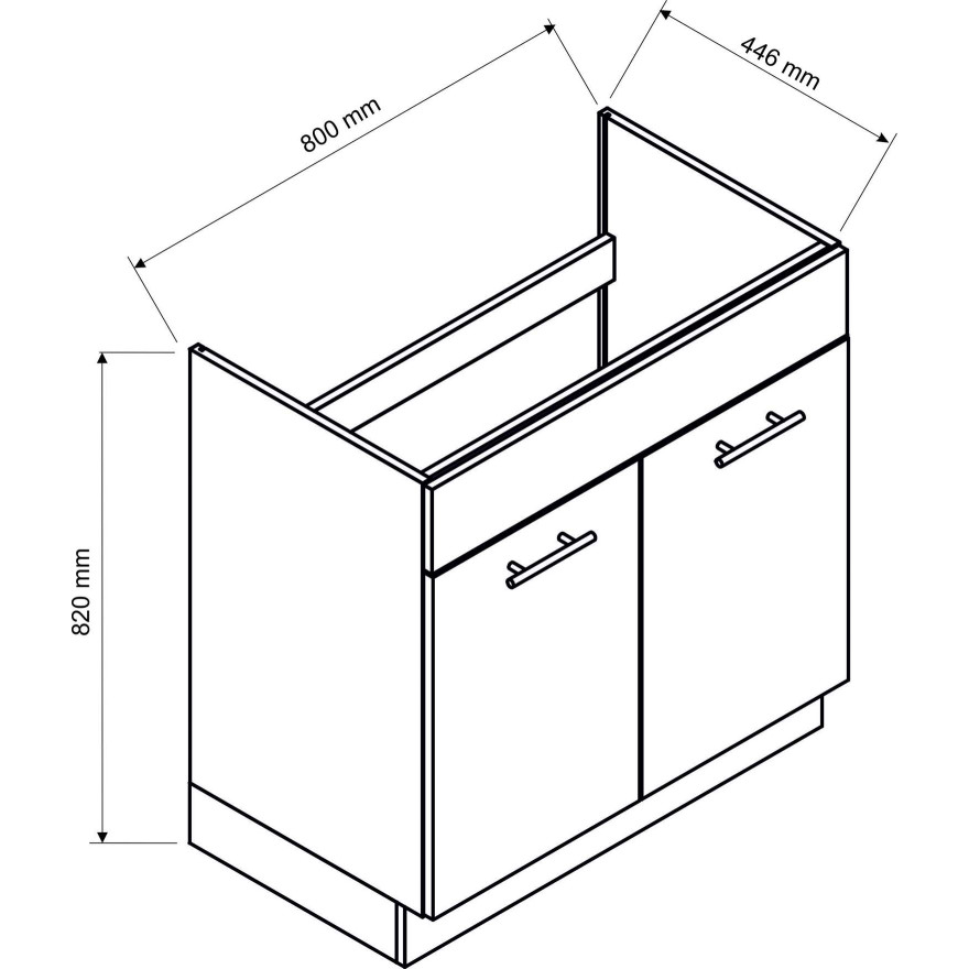 Kuchnia ELINA z blatem dąb artisan czarne wstawkI
