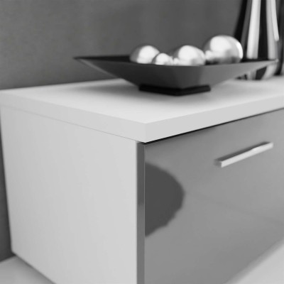 Meblościanka BETA SZARY wysoki połysk LED