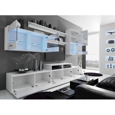 Meblościanka BETA wysoki połysk oświetlenie LED