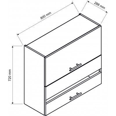 Szafka wisząca kuchenna KLARA WS80 grafit