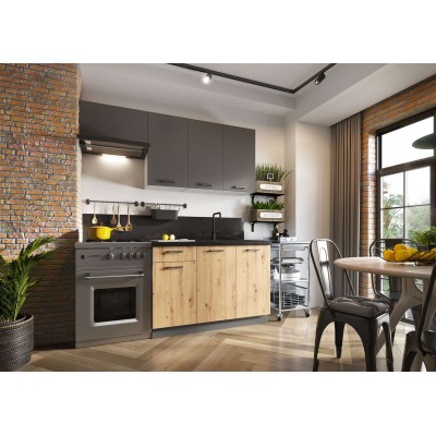 Szafka kuchenna dolna KLARA D40S1 z szufladą grafit dąb artisan