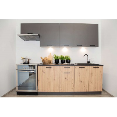 Szafka kuchenna dolna KLARA D60 pod płytę grzewczą grafit dąb artisan