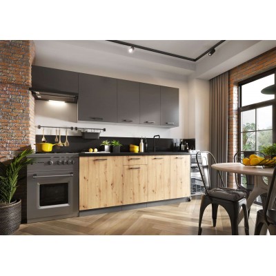 Szafka kuchenna dolna KLARA D80 grafit dąb artisan