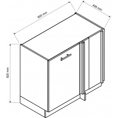 Szafka kuchenna KLARA DNP grafit dąb artisan Szafka kuchenna KLARA DNP grafit dąb artisan