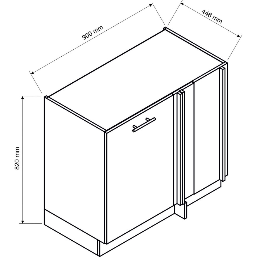 Szafka kuchenna KLARA DNP grafit dąb artisan Szafka kuchenna KLARA DNP grafit dąb artisan