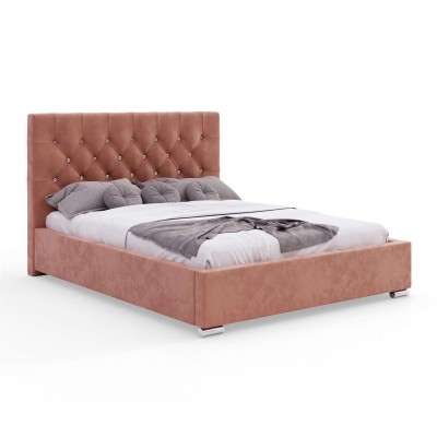 Łóżko tapicerowane GLAMOUR z kryształkami 160x200 cm Monolith 61